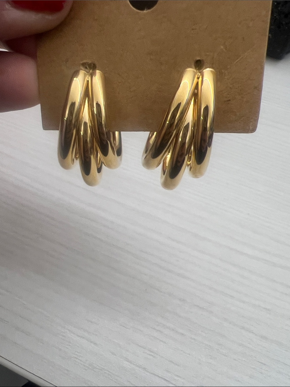 Triple Loop sterling silver Gold Hoop Earrings - Elegant Women’s Fashion Jewelry